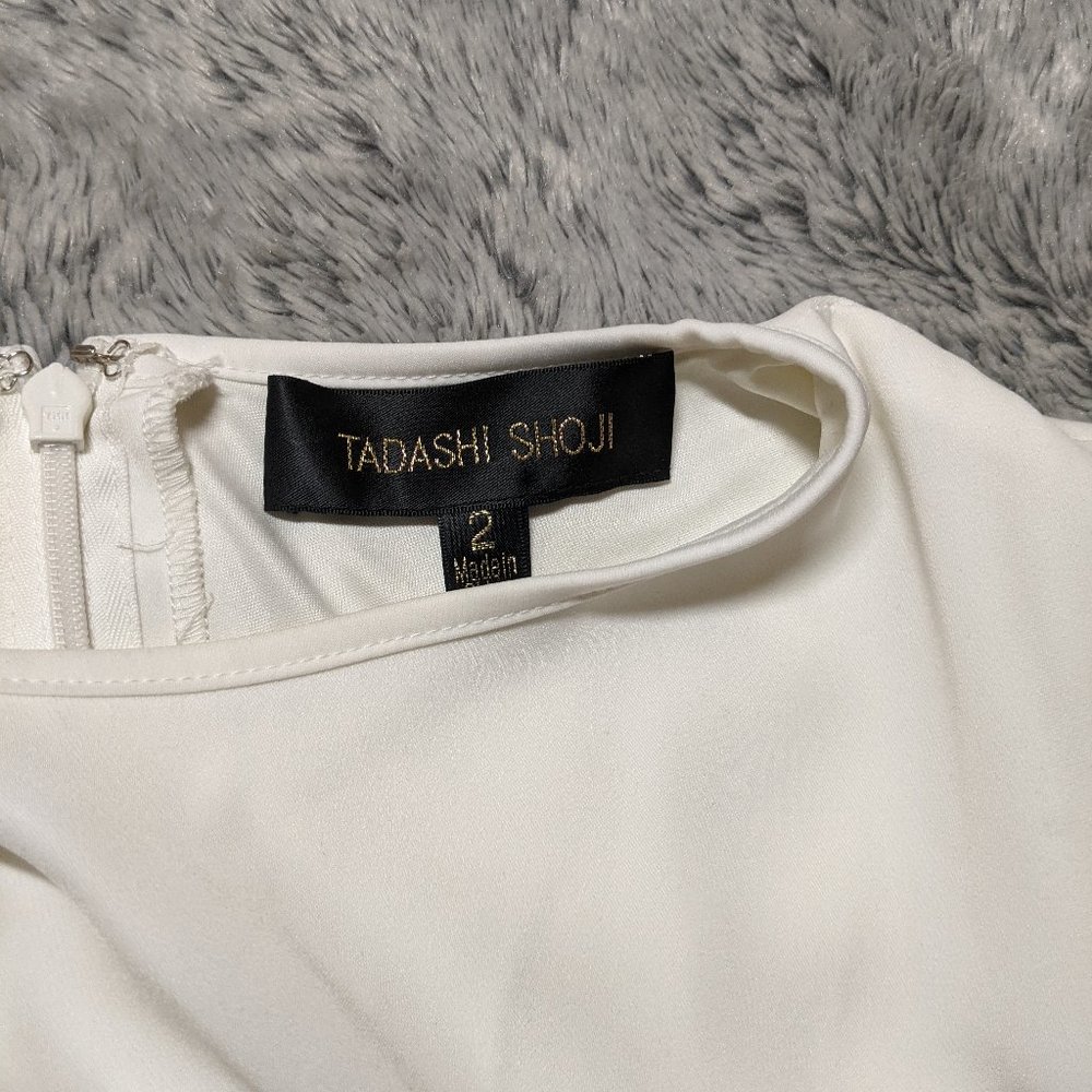 Tadashi Shoji Black and White Dress with Gold Accents - Picture 5 of 16
